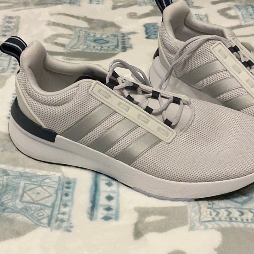 adidas Gray Sneakers with Breathable Mesh and Cushioned Sole